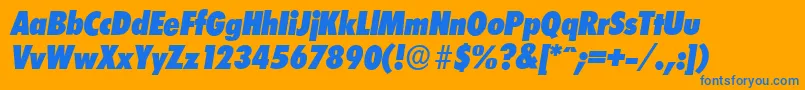 LimerickcdserialHeavyItalic Font – Blue Fonts on Orange Background
