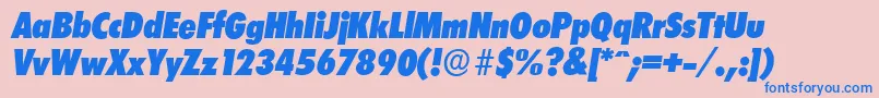 LimerickcdserialHeavyItalic Font – Blue Fonts on Pink Background