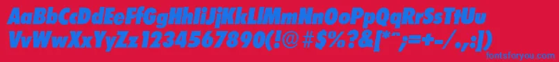 LimerickcdserialHeavyItalic Font – Blue Fonts on Red Background