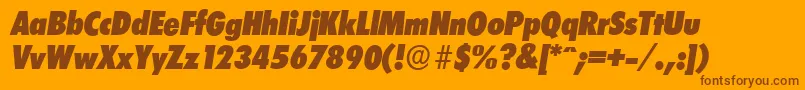 LimerickcdserialHeavyItalic Font – Brown Fonts on Orange Background