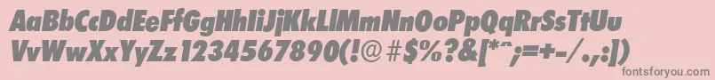 LimerickcdserialHeavyItalic Font – Gray Fonts on Pink Background