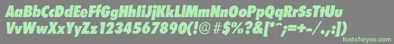 LimerickcdserialHeavyItalic Font – Green Fonts on Gray Background