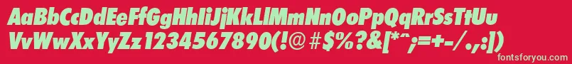 LimerickcdserialHeavyItalic Font – Green Fonts on Red Background