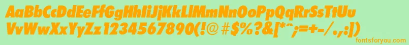 LimerickcdserialHeavyItalic Font – Orange Fonts on Green Background