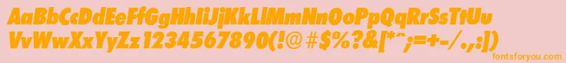 LimerickcdserialHeavyItalic Font – Orange Fonts on Pink Background