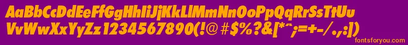 LimerickcdserialHeavyItalic Font – Orange Fonts on Purple Background
