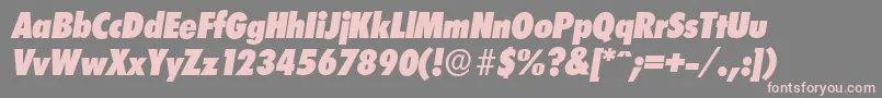 LimerickcdserialHeavyItalic Font – Pink Fonts on Gray Background