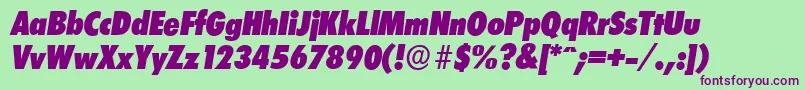 LimerickcdserialHeavyItalic Font – Purple Fonts on Green Background