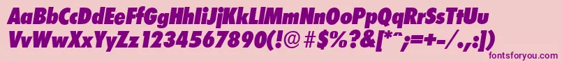 LimerickcdserialHeavyItalic Font – Purple Fonts on Pink Background