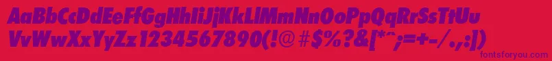 LimerickcdserialHeavyItalic Font – Purple Fonts on Red Background