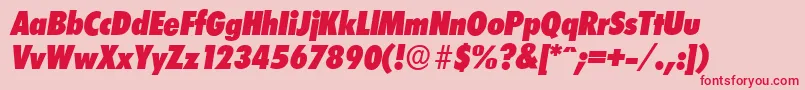 LimerickcdserialHeavyItalic Font – Red Fonts on Pink Background