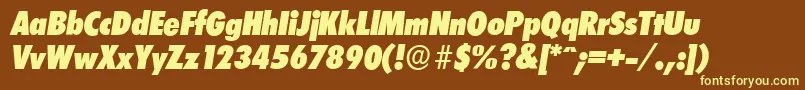 LimerickcdserialHeavyItalic Font – Yellow Fonts on Brown Background