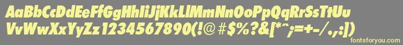 LimerickcdserialHeavyItalic Font – Yellow Fonts on Gray Background