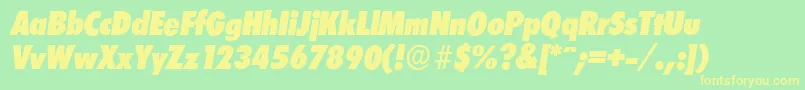LimerickcdserialHeavyItalic Font – Yellow Fonts on Green Background