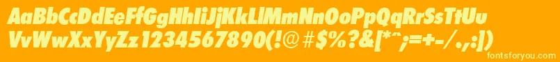 LimerickcdserialHeavyItalic Font – Yellow Fonts on Orange Background