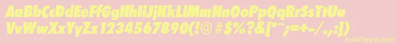 LimerickcdserialHeavyItalic Font – Yellow Fonts on Pink Background