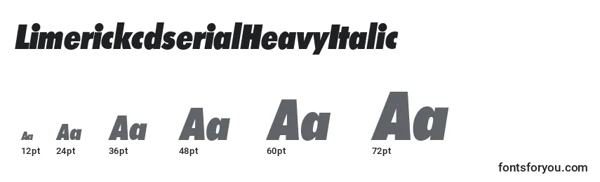 LimerickcdserialHeavyItalic Font Sizes