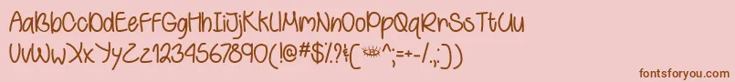 Police BehindGreenEyesTtf – polices brunes sur fond rose
