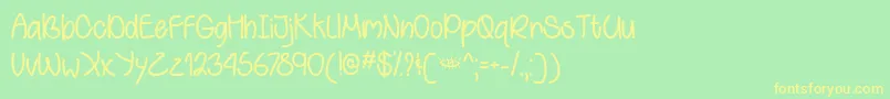 BehindGreenEyesTtf Font – Yellow Fonts on Green Background