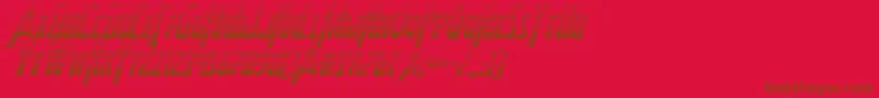 フォントHeroesassemblegradital – 赤い背景に茶色の文字
