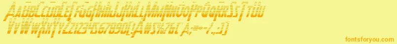 Heroesassemblegradital Font – Orange Fonts on Yellow Background