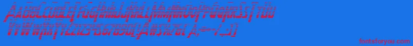 フォントHeroesassemblegradital – 赤い文字の青い背景