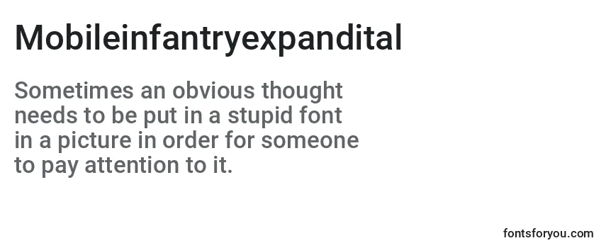 Review of the Mobileinfantryexpandital Font