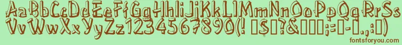 Treehouse Font – Brown Fonts on Green Background