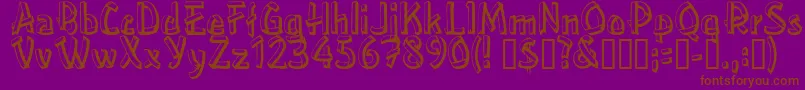 Treehouse Font – Brown Fonts on Purple Background