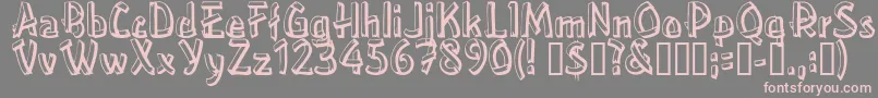 Treehouse Font – Pink Fonts on Gray Background