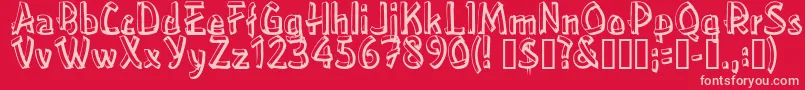 Treehouse Font – Pink Fonts on Red Background