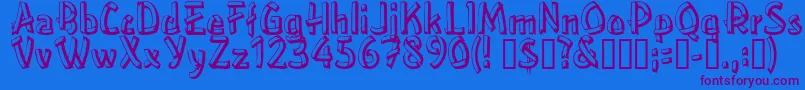 Treehouse Font – Purple Fonts on Blue Background