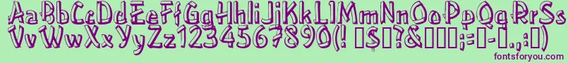 Treehouse Font – Purple Fonts on Green Background