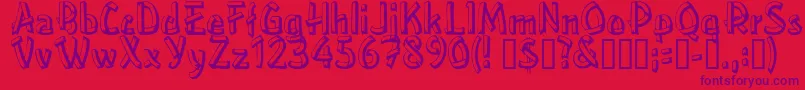 Treehouse Font – Purple Fonts on Red Background