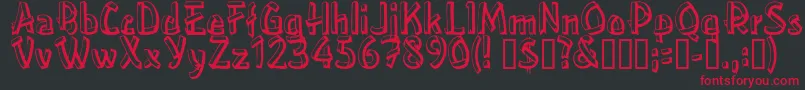 Treehouse Font – Red Fonts on Black Background