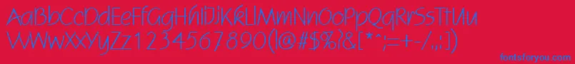 ScoginRegular Font – Blue Fonts on Red Background