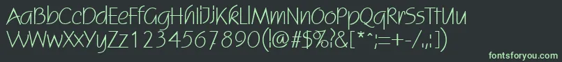 フォントScoginRegular – 黒い背景に緑の文字