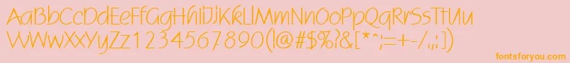 ScoginRegular Font – Orange Fonts on Pink Background