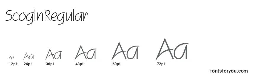 ScoginRegular Font Sizes
