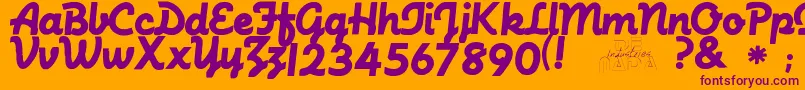 Machinescript Font – Purple Fonts on Orange Background