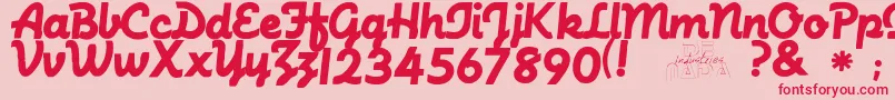 Machinescript-Schriftart – Rote Schriften auf rosa Hintergrund
