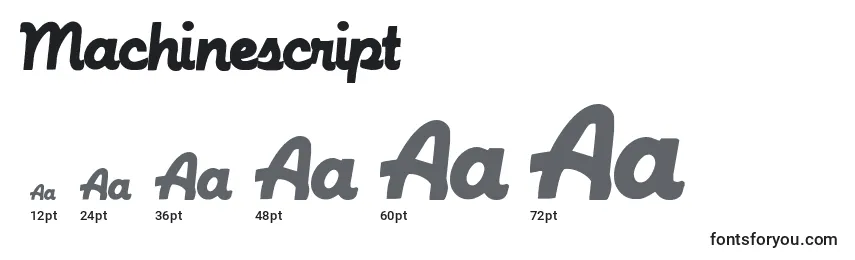 Machinescript Font Sizes