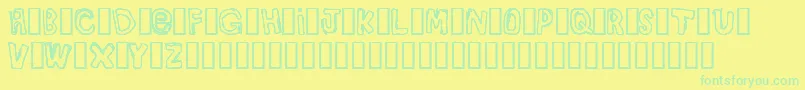 Bullyrg Font – Green Fonts on Yellow Background