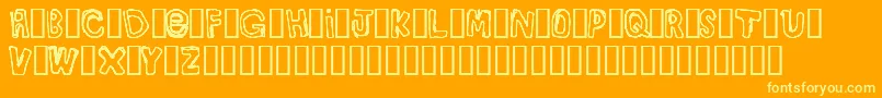 Bullyrg-Schriftart – Gelbe Schriften auf orangefarbenem Hintergrund