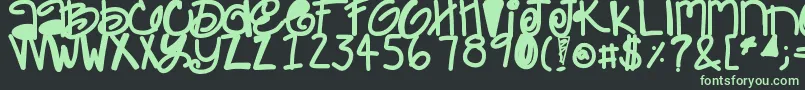 Czcionka Maulie – zielone czcionki na czarnym tle