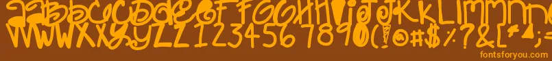 Czcionka Maulie – pomarańczowe czcionki na brązowym tle