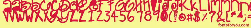 Maulie Font – Red Fonts on Yellow Background