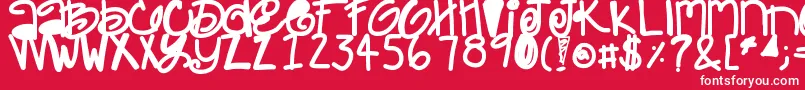 Maulie Font – White Fonts on Red Background