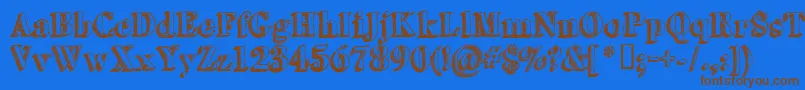 Grutchshaded Font – Brown Fonts on Blue Background