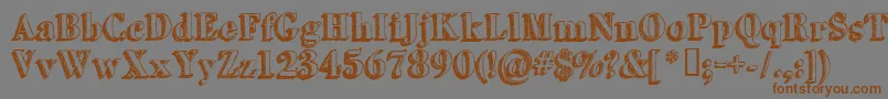 Grutchshaded Font – Brown Fonts on Gray Background